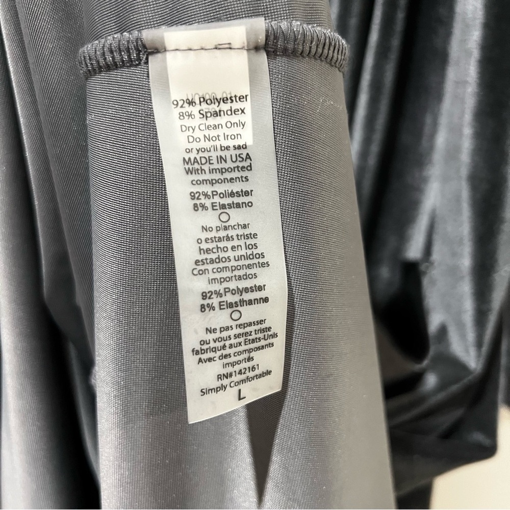 Velvet Lularoe Size Large Grey Velvet Sarah Cardigan Long Duster With Pockets - Picture 9 of 10